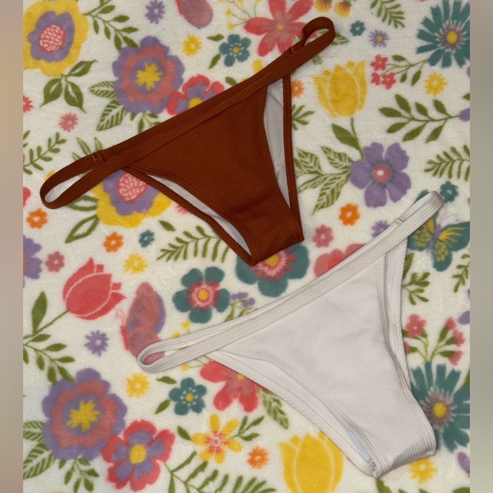 Stylish Brown Zaful and White SheIN Bikini Bottoms